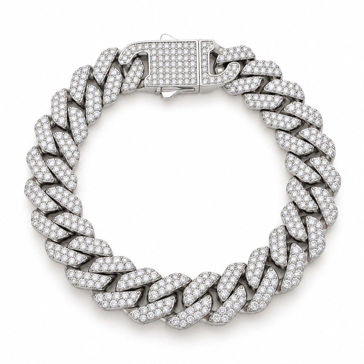 Bracelet Empire cuban iced, argent