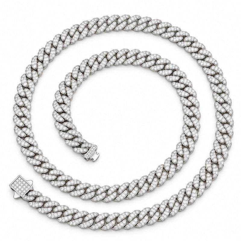 Collier Nocturne cuban iced, argent