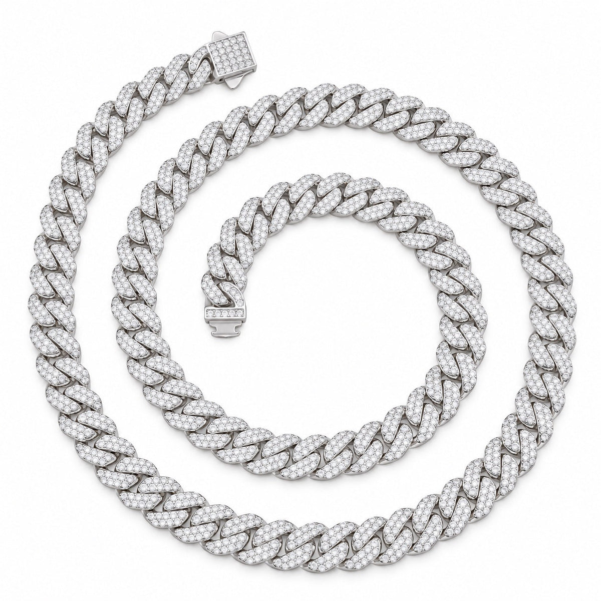 Collier Nocturne cuban iced, argent