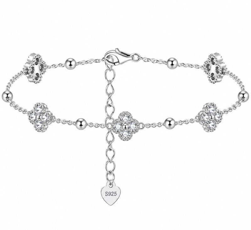 Bracelet Sentier chaîne trèfle, argent